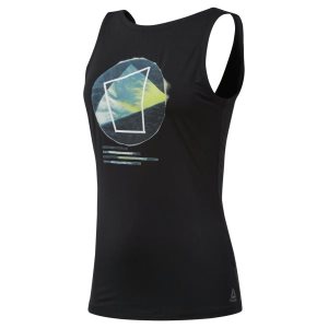 Reebok Yoga Graphic Muskelshirt Damen - Schwarz - DE 391-BGD